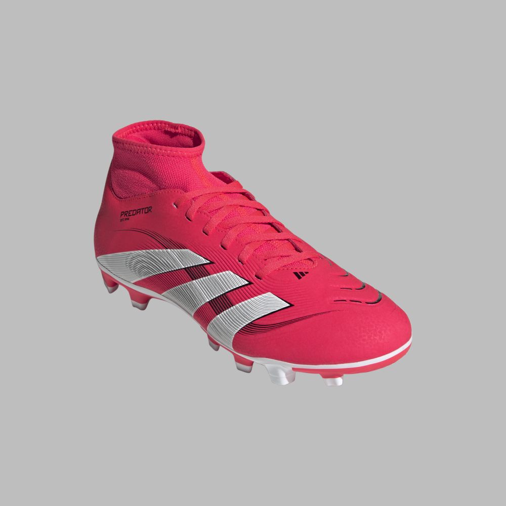 Guayos adidas Hombre Predator Club Sock FG/MG - Rojo-Blanco
