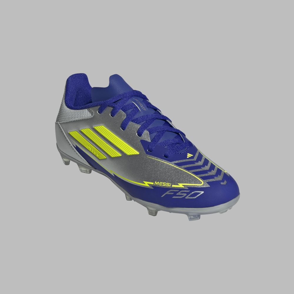 Guayos adidas Kids F50 Club FG/MG-Plateado/Azul