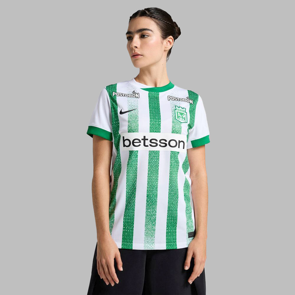 Camiseta Nike Mujer Atlético Nacional Local 25 Verde-Blanco
