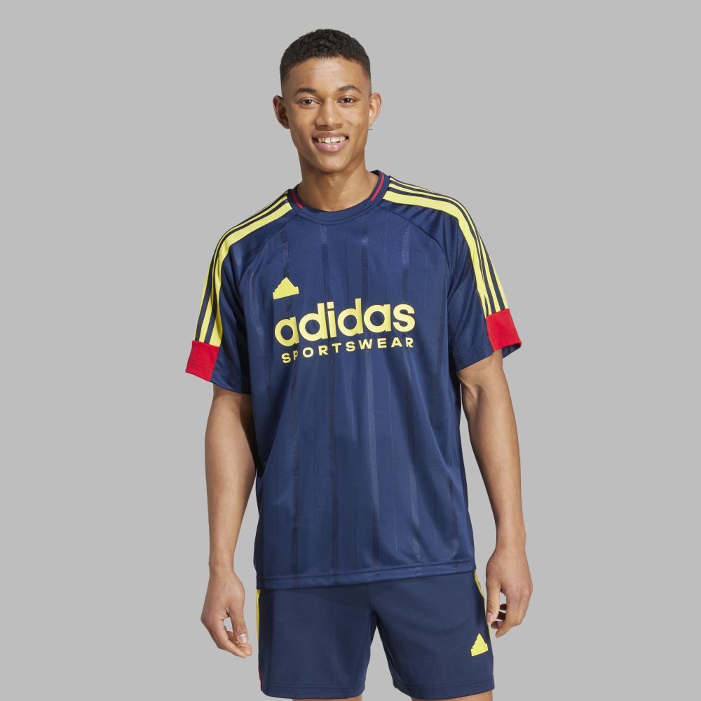 Camiseta adidas Hombre M Tiro Ntpk Tee - Azul-Amarillo
