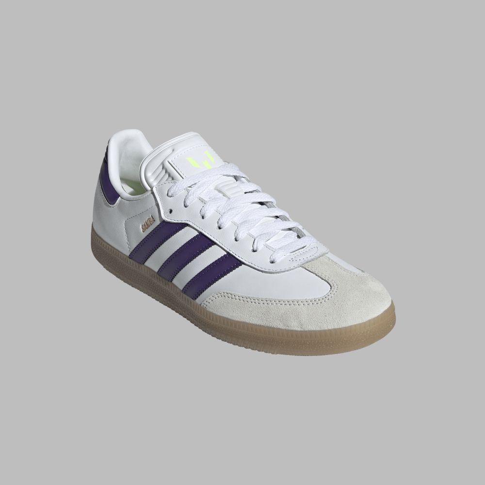 Tenis adidas Hombre Samba Messi IN - Blanco-Purpura