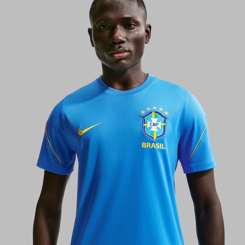 Camisetas Nike Hombre Brasil Dri-FIT Strike - Azul