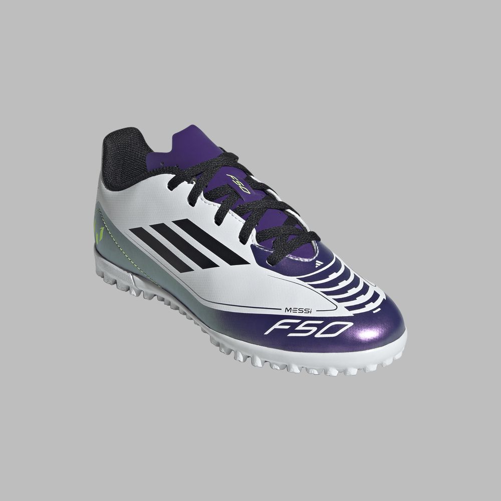 Torretin adidas Kids F50 Club Messi TF - Blanco-Purpura