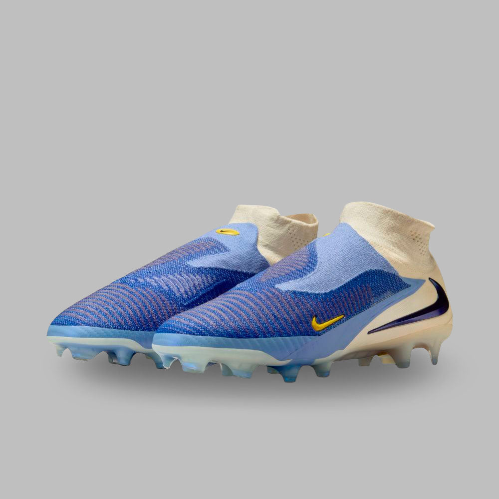 Guayos Nike Hombre Phantom 6 High Elite FG - Blanco/Azul