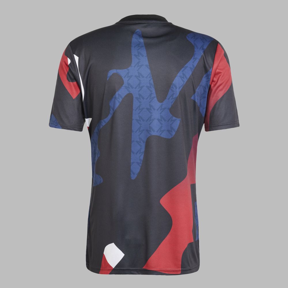 Camiseta adidas Hombre Mufc Prepartido-Negro-Multicolor
