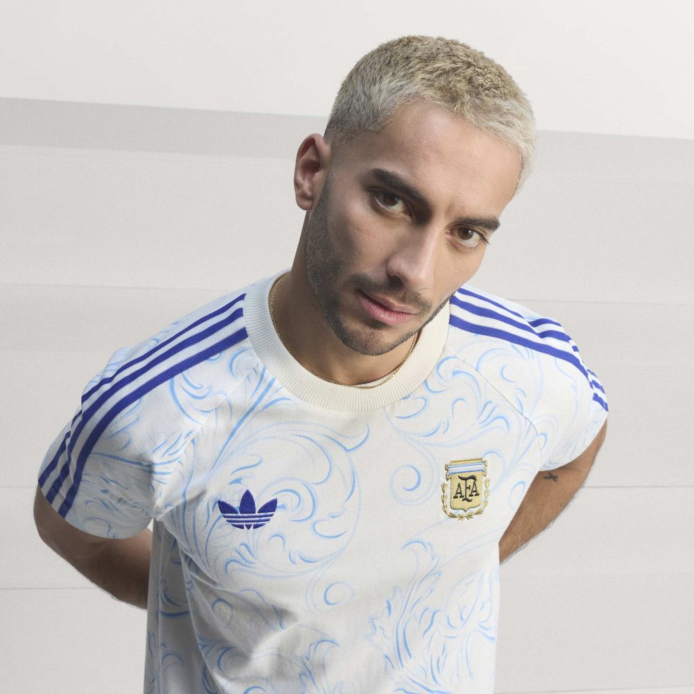 Camiseta adidas Hombre Argentina Originals AOP - Blanco