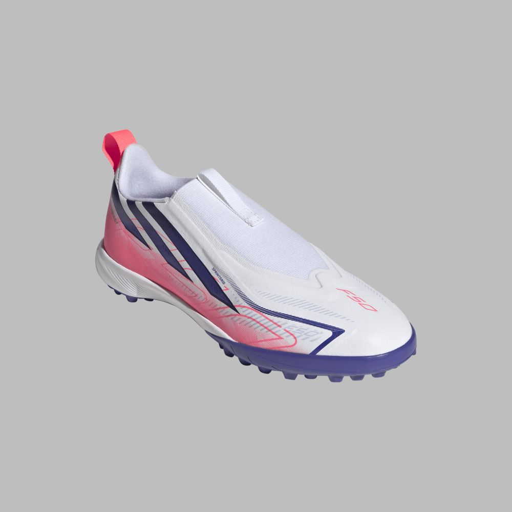 Torretín Adidas Performance Niño F50 Hyperfast League sin Cordones - Blanco - Fútbol | Entrenamiento y competencia