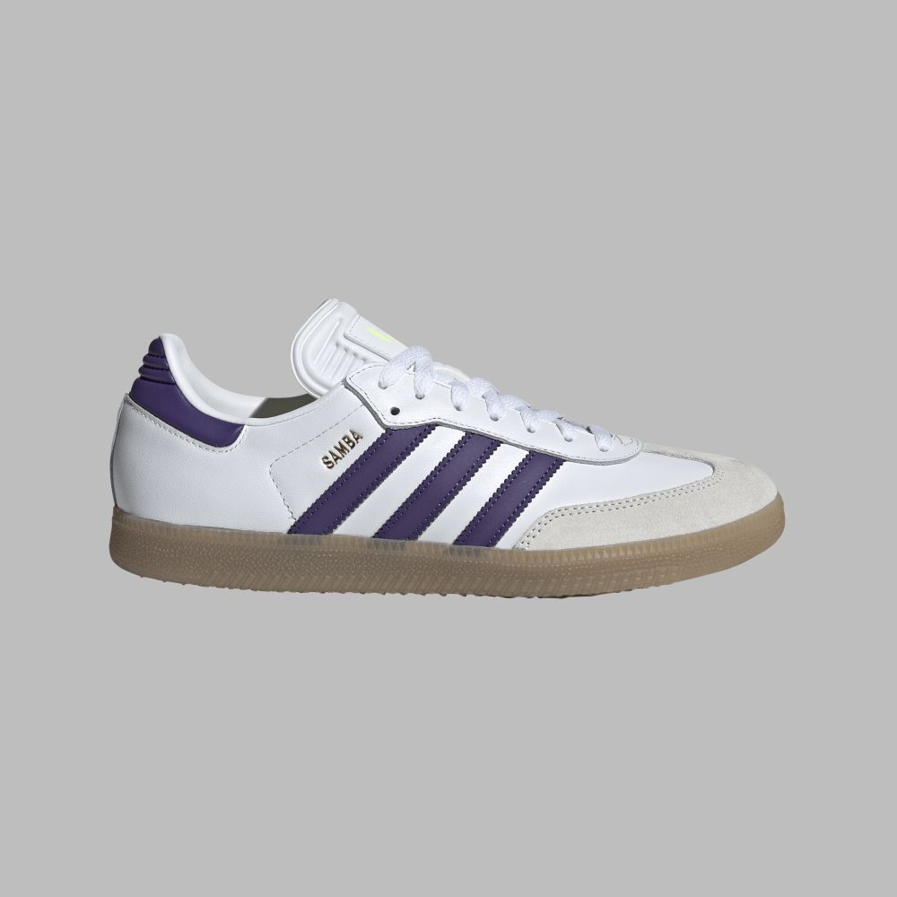Tenis adidas Hombre Samba Messi IN - Blanco-Purpura