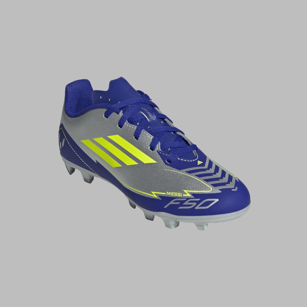 Guayos adidas Kids F50 Club FG/MG-Plateado/Azules