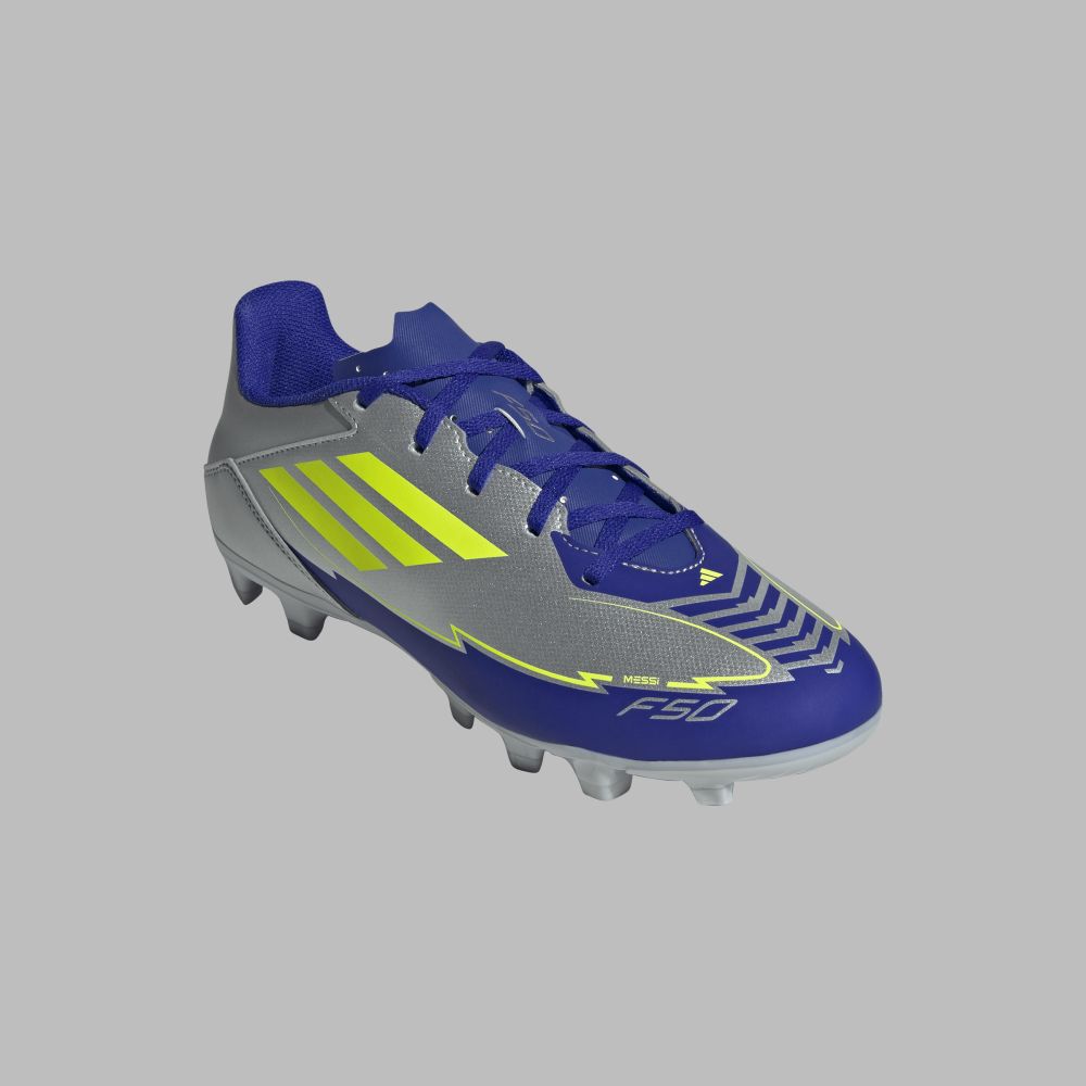 Guayos adidas Hombre F50 Club FG/MG-Platiado-Azul