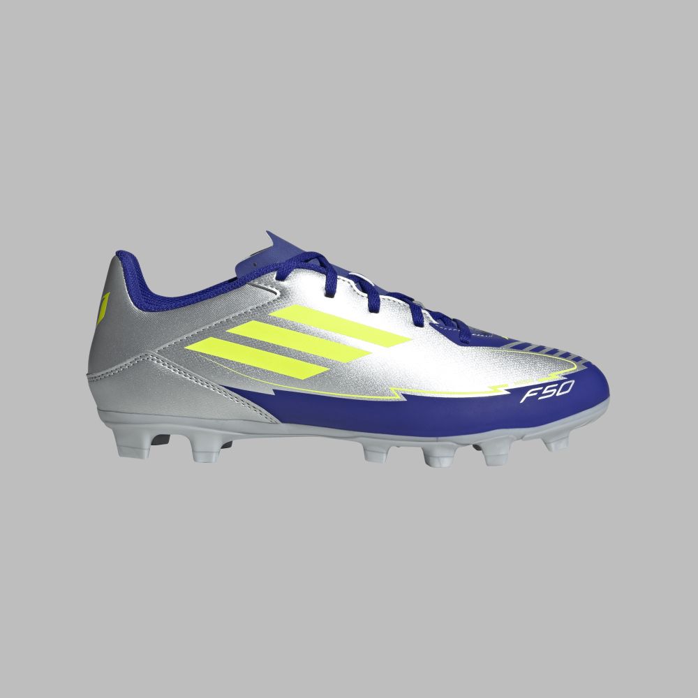 Guayos adidas Hombre F50 Club FG/MG-Platiado-Azul