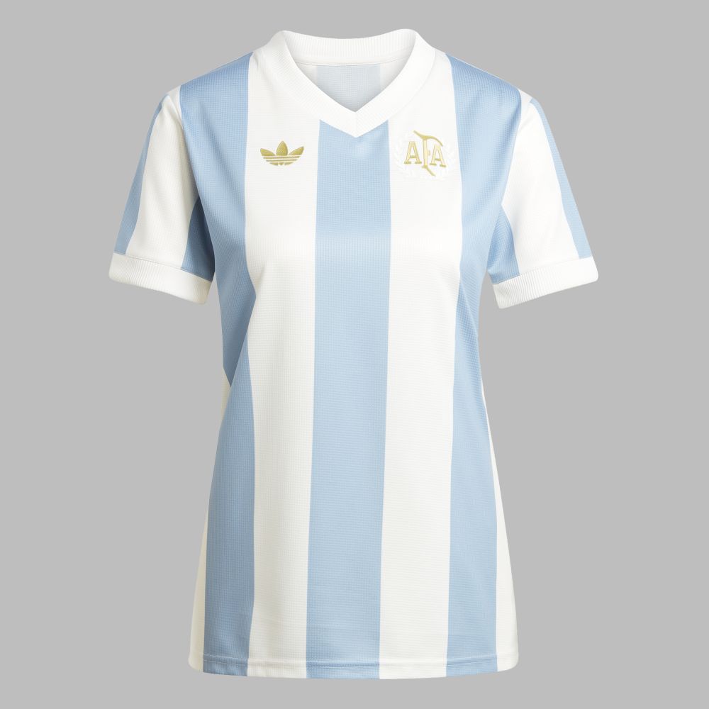 Camiseta adidas Mujer Argentina Aniversario-Azul-Blanco