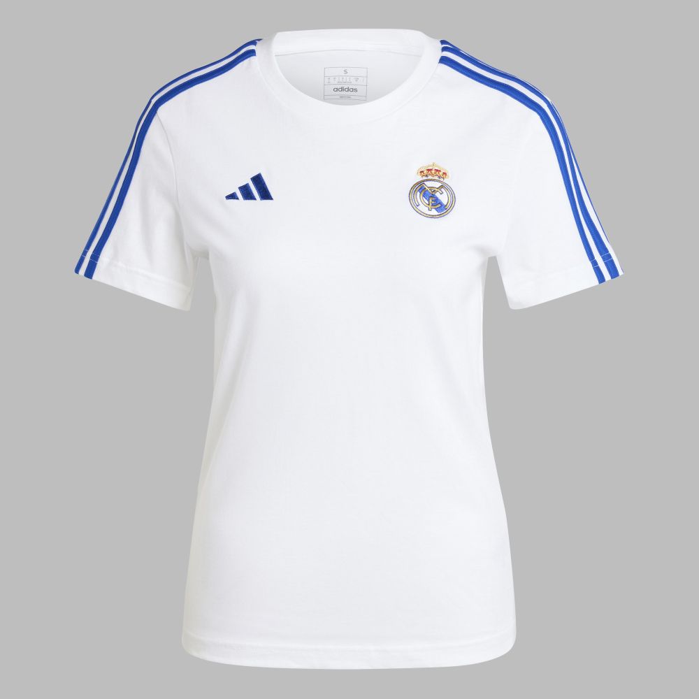 Camiseta adidas Mujer Polo 3 Tiras Real Madrid - Blanco-Azul