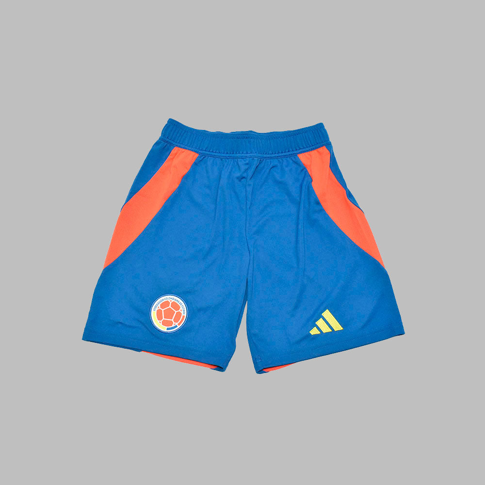 Pantaloneta adidas Kids Sele Colombia FCF - Azul - Naranja