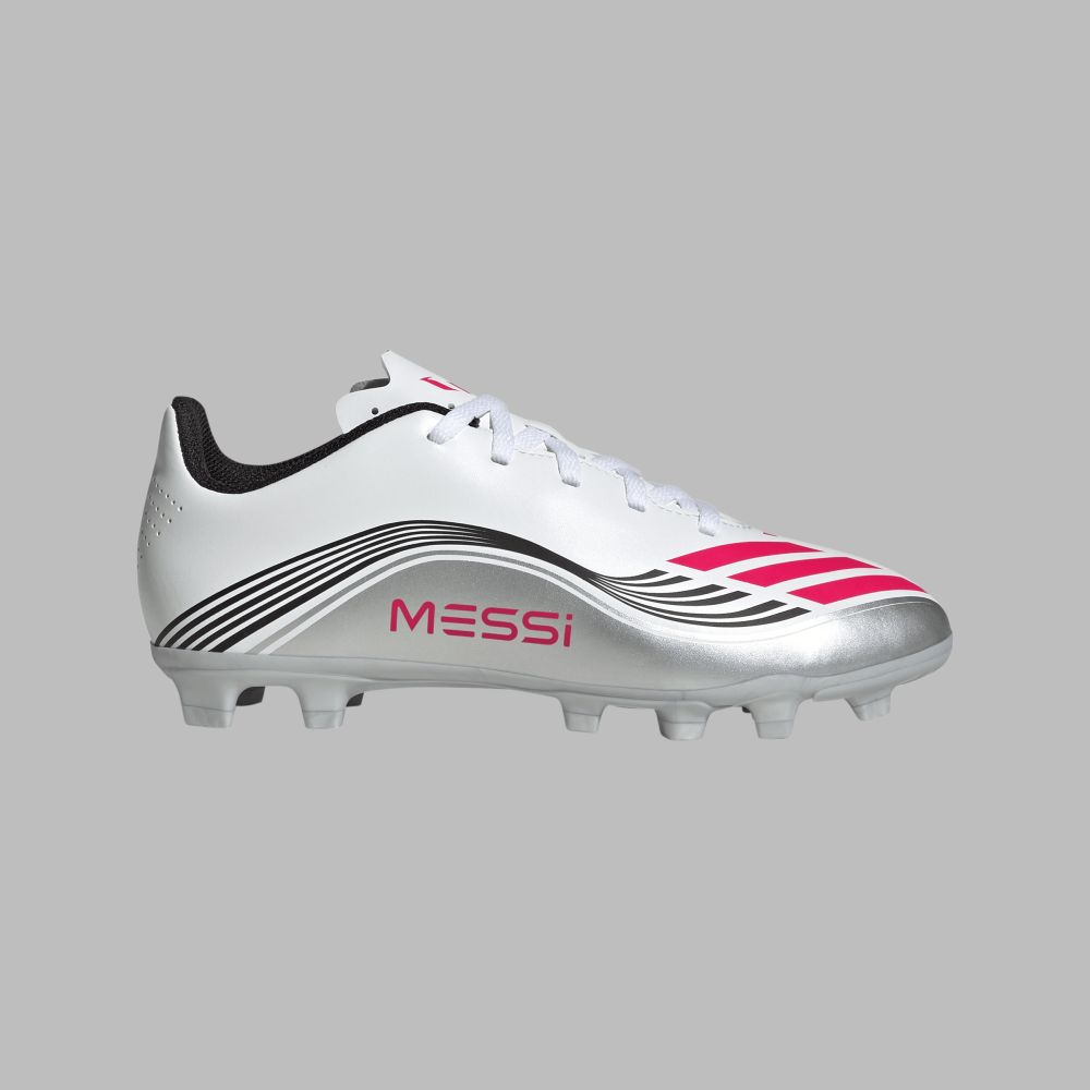 Guayos adidas Kids F50 Messi Club FG/MG - Blanco/Plateado