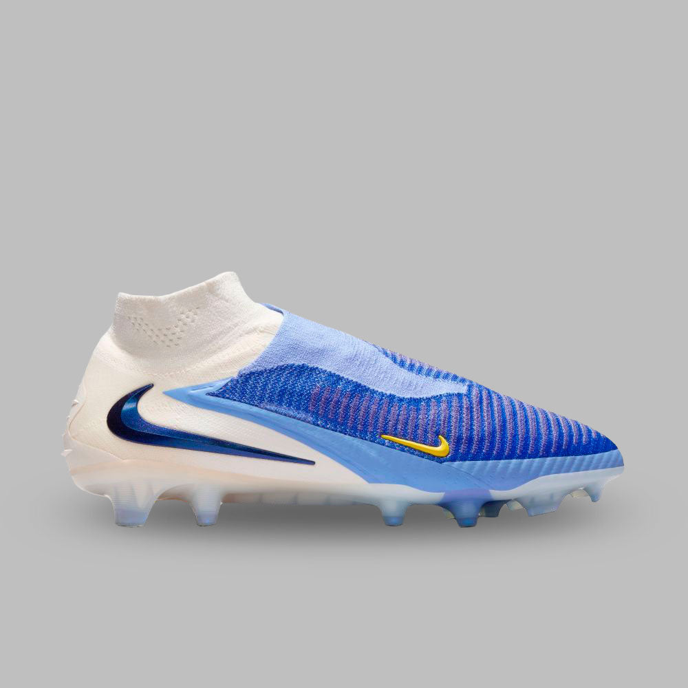 Guayos Nike Hombre Phantom 6 High Elite FG - Blanco/Azul