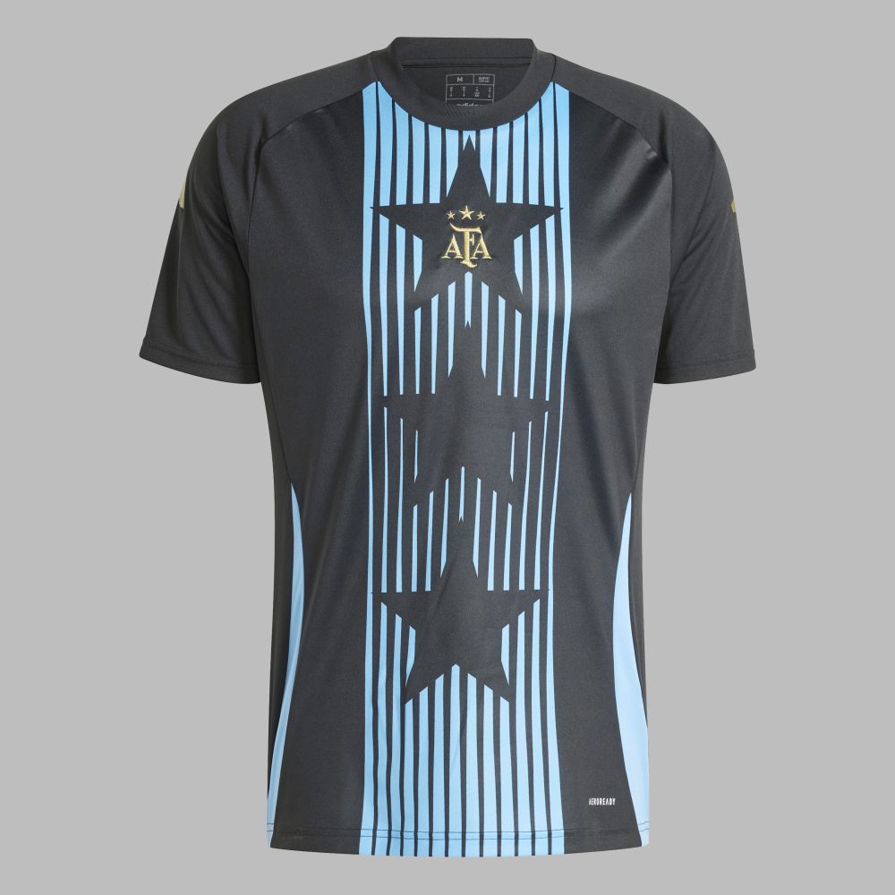 Camiseta adidas Hombre Argentina Pre-Match-Negro-Azul