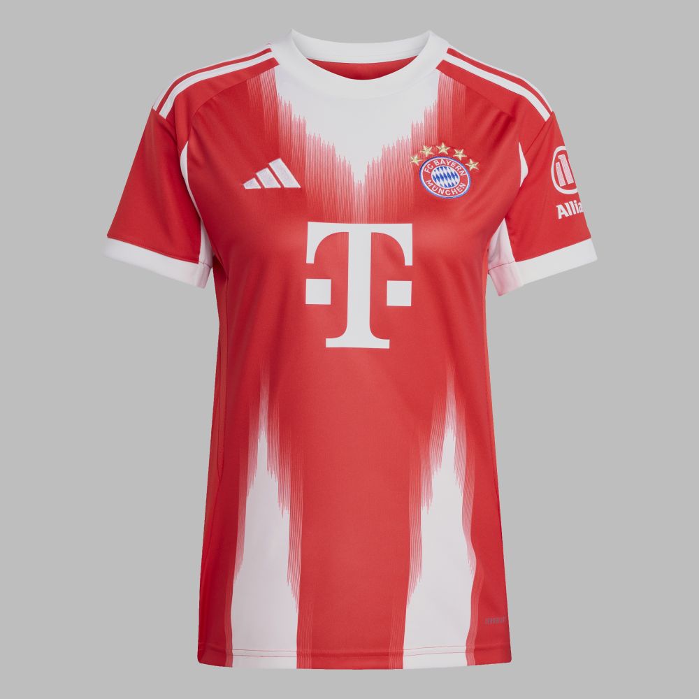 Camiseta adidas Mujer Local FC Bayern 25/26 - Rojo - Blanco