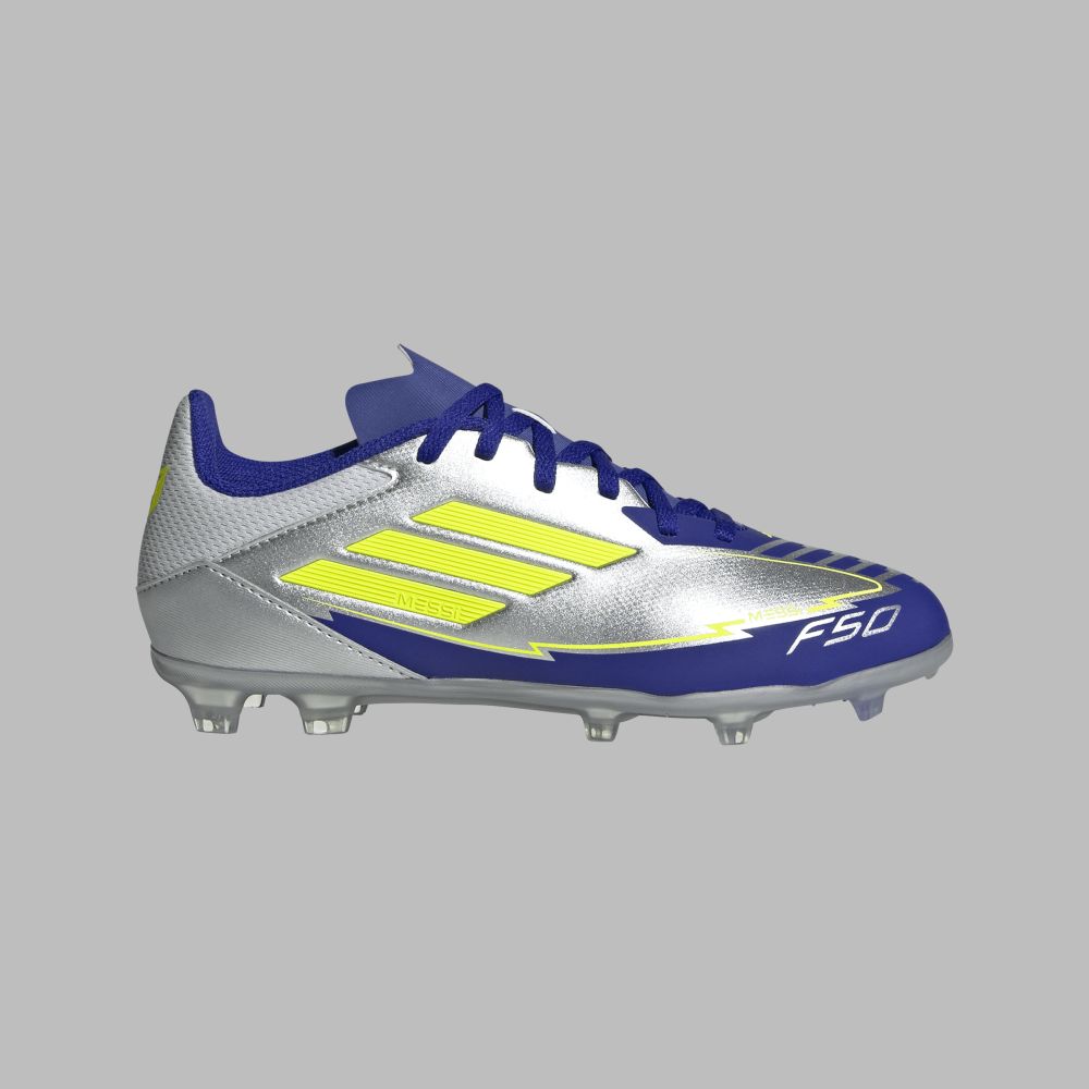 Guayos adidas Kids F50 Club FG/MG-Plateado/Azul
