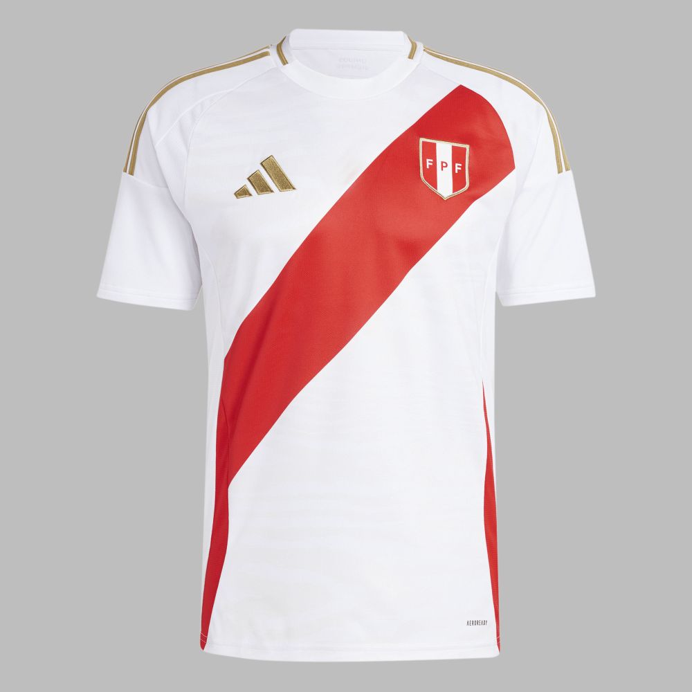 Camiseta adidas Hombre Local Peru 24 - Blanco - Rojo