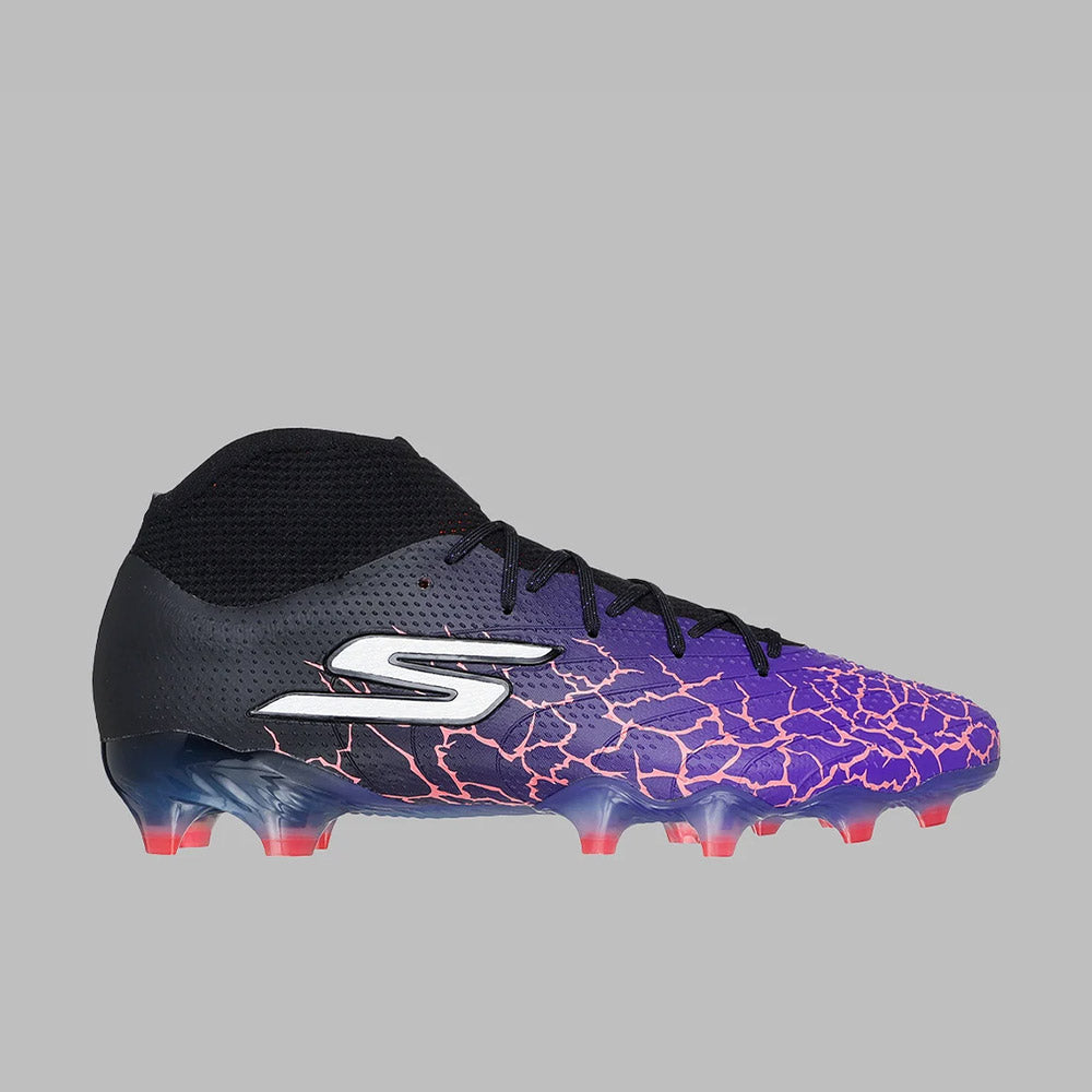 Guayos Skechers Hombre Skx 1.5 High Elite FG - Negro/Morado - Fútbol | Césped natural