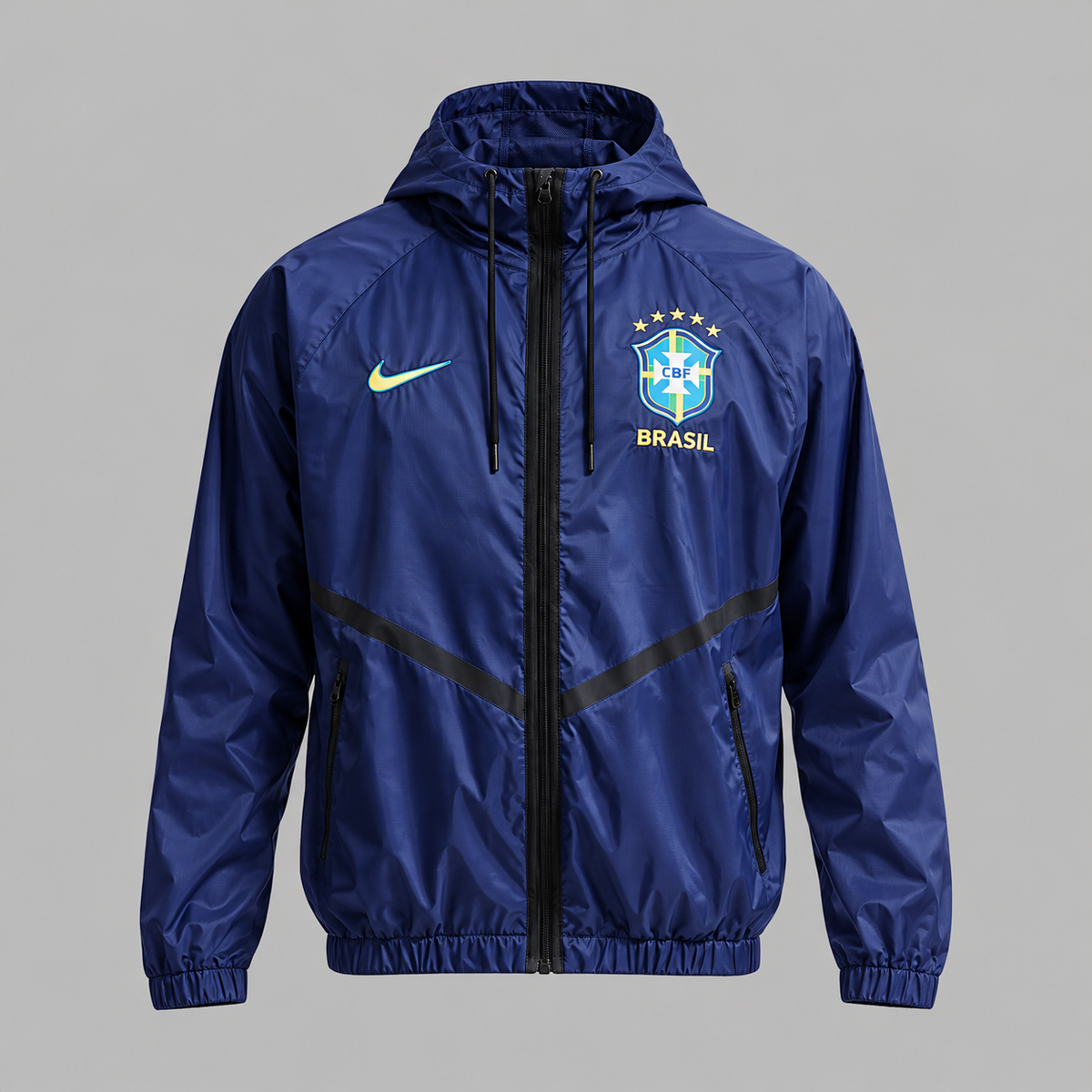 Chaqueta Nike Hombre Brasil Anthem Dri-FIT 2026 - Azul - Dorado - Fútbol | Uso casual y entrenamiento
