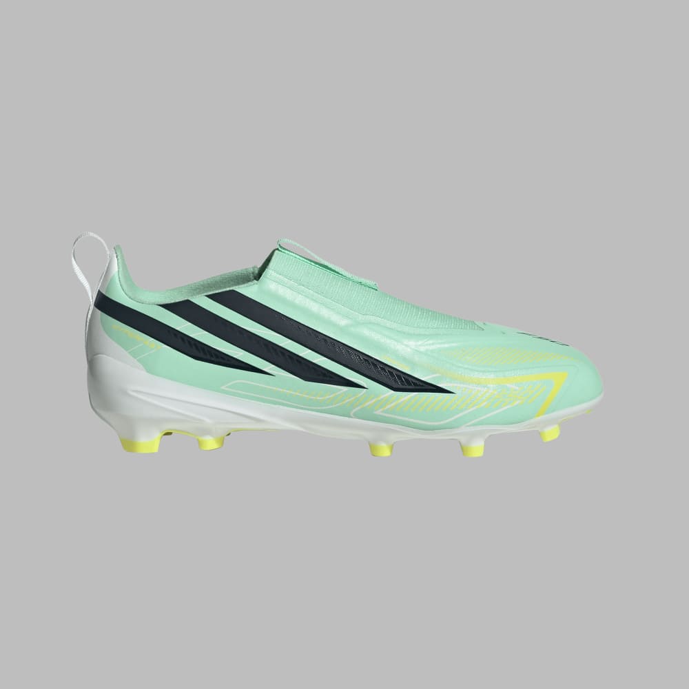 Guayos adidas Kids F50 Hyperfast League Laceless FG J - Verde - Fútbol | Terreno Firme